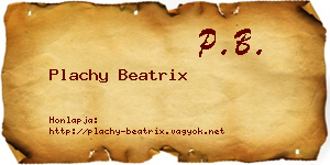 Plachy Beatrix névjegykártya